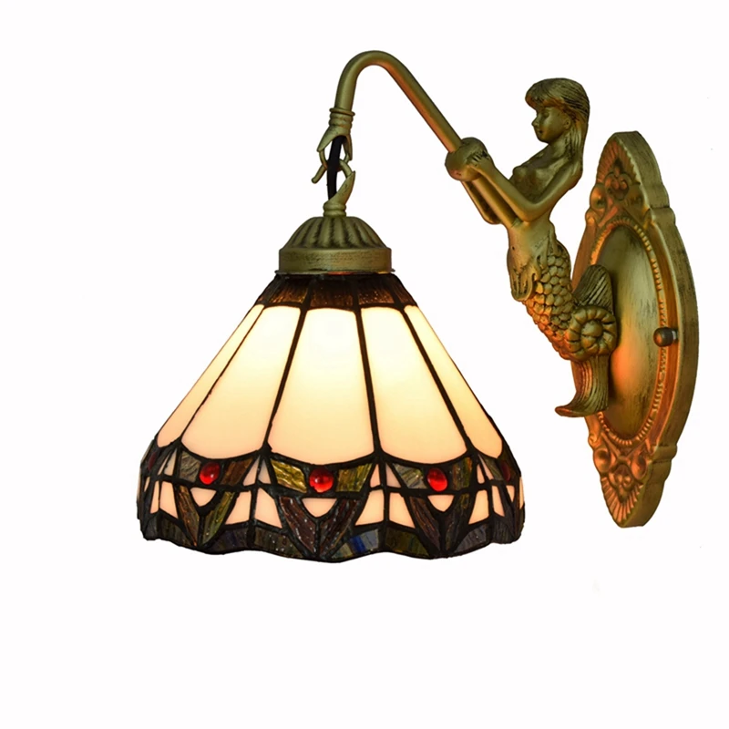 American simple and creative Tiffany living room dining room bedroom bar decoration corridor toilet Mermaid wall lamp