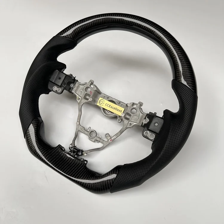Customized high quality for Toyota 2014-2017 corolla with real carbon fiber steering wheel with black perforated leather