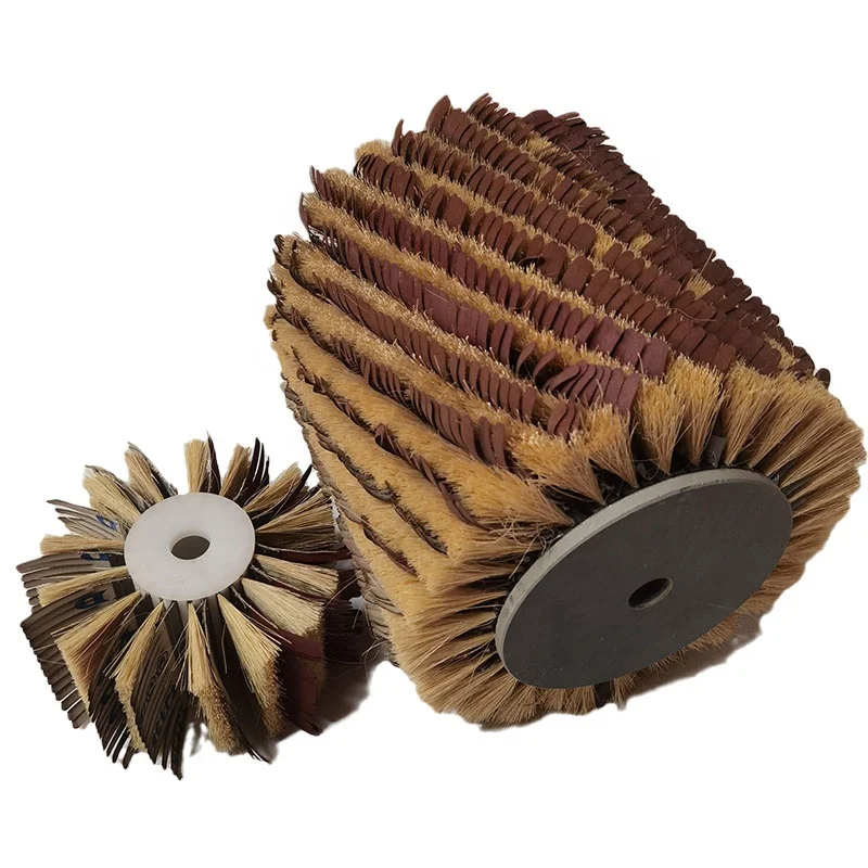 Wheel sander sandpaper brush sisal hemp strip brush roller wood polishing sisal hemp brush strip