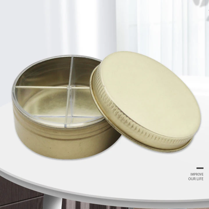 Hot Sale Small Round Metal Food Package Box For Sugar Candy Environmentally Friendly Food Grade Mint Tin Can With Plastic Insert