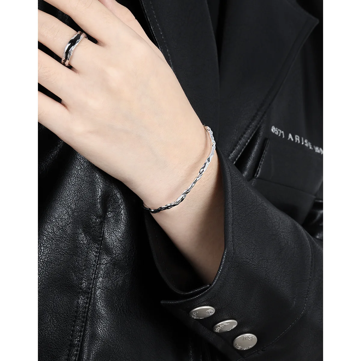 925 Sterling Silver 18K Gold Plated Minimalist Bangle Bracelet For Women Open Cuff Bracelet