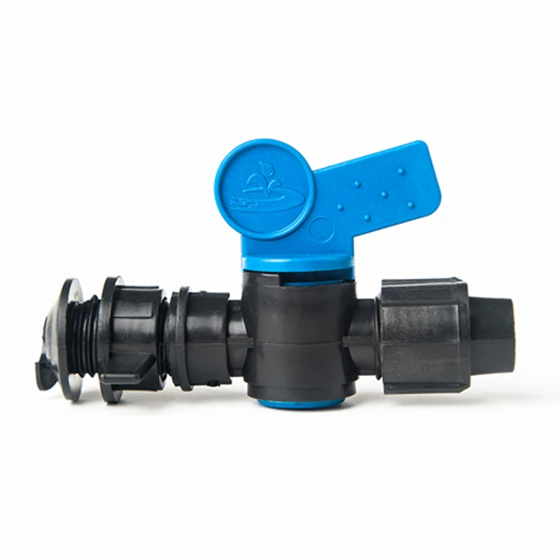 Agriculture Tube pvc Compact Ball Valves Offtake Connector Drip Irrigation Tape Lock Nut Plug Pipe Fittings