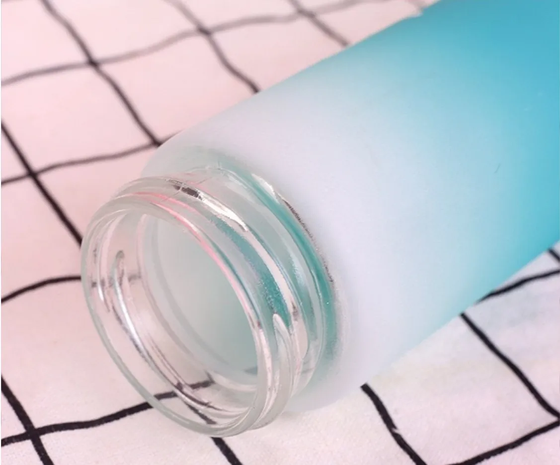 2024 Gradient Multicolor Frosted Glass Water Cup minimalist design sustainable sports water cup