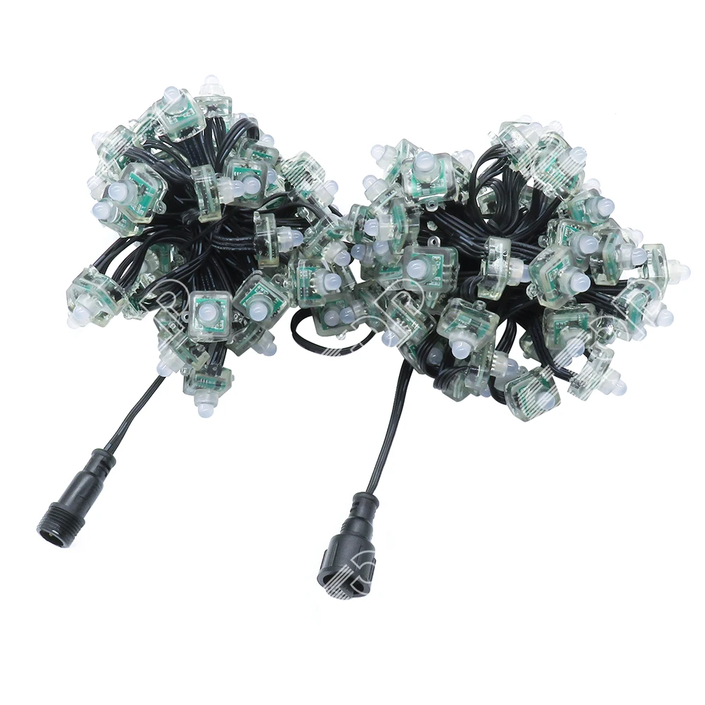 DC12V 100ct WS2811 BLACK wire 18awg with ray wu/paul zhang/xconnect/diy connector square led pixel lights