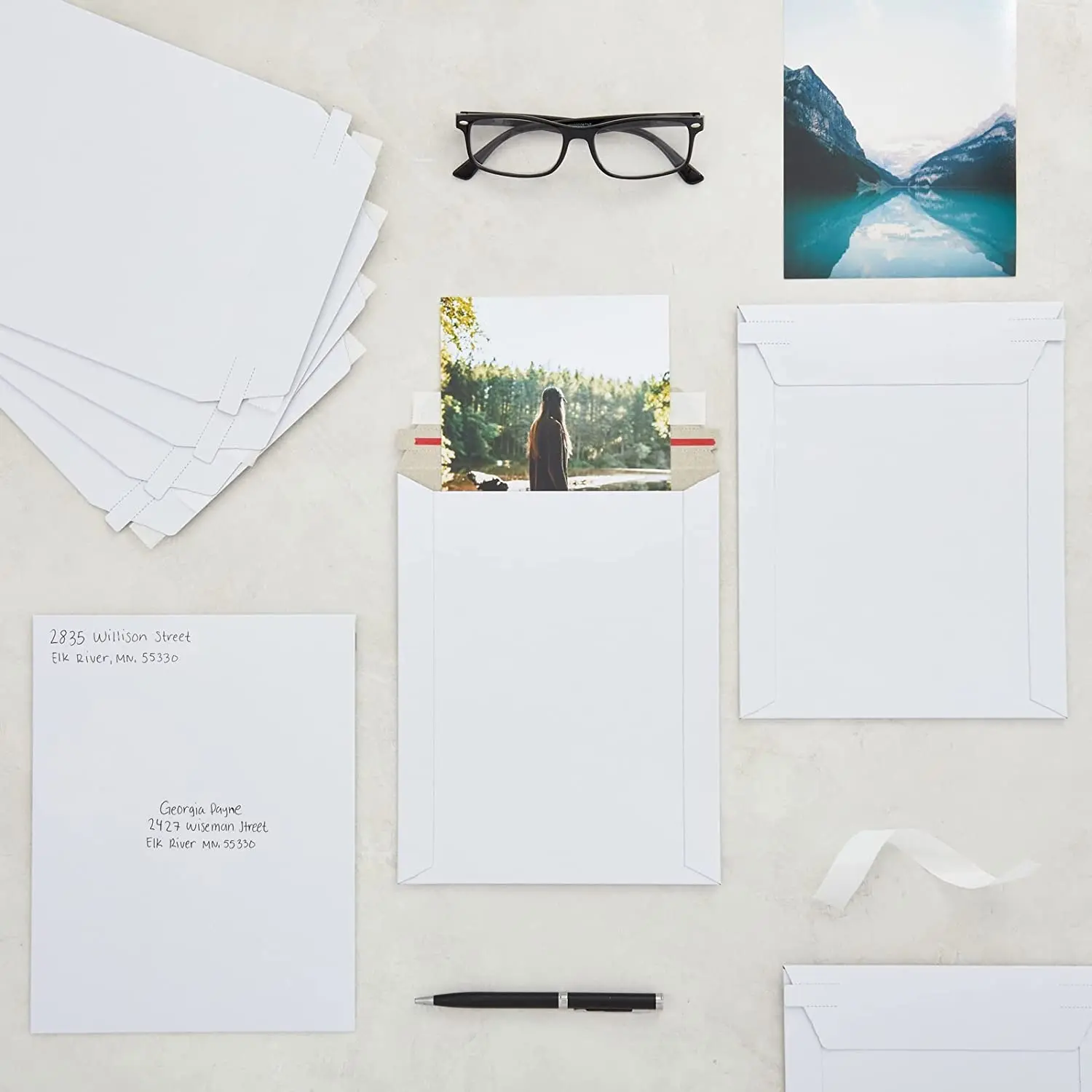 Wholesale Print Custom Fix Flat Rigid Professional Mailing Photos Shipping Documents White Cardboard Envelopes