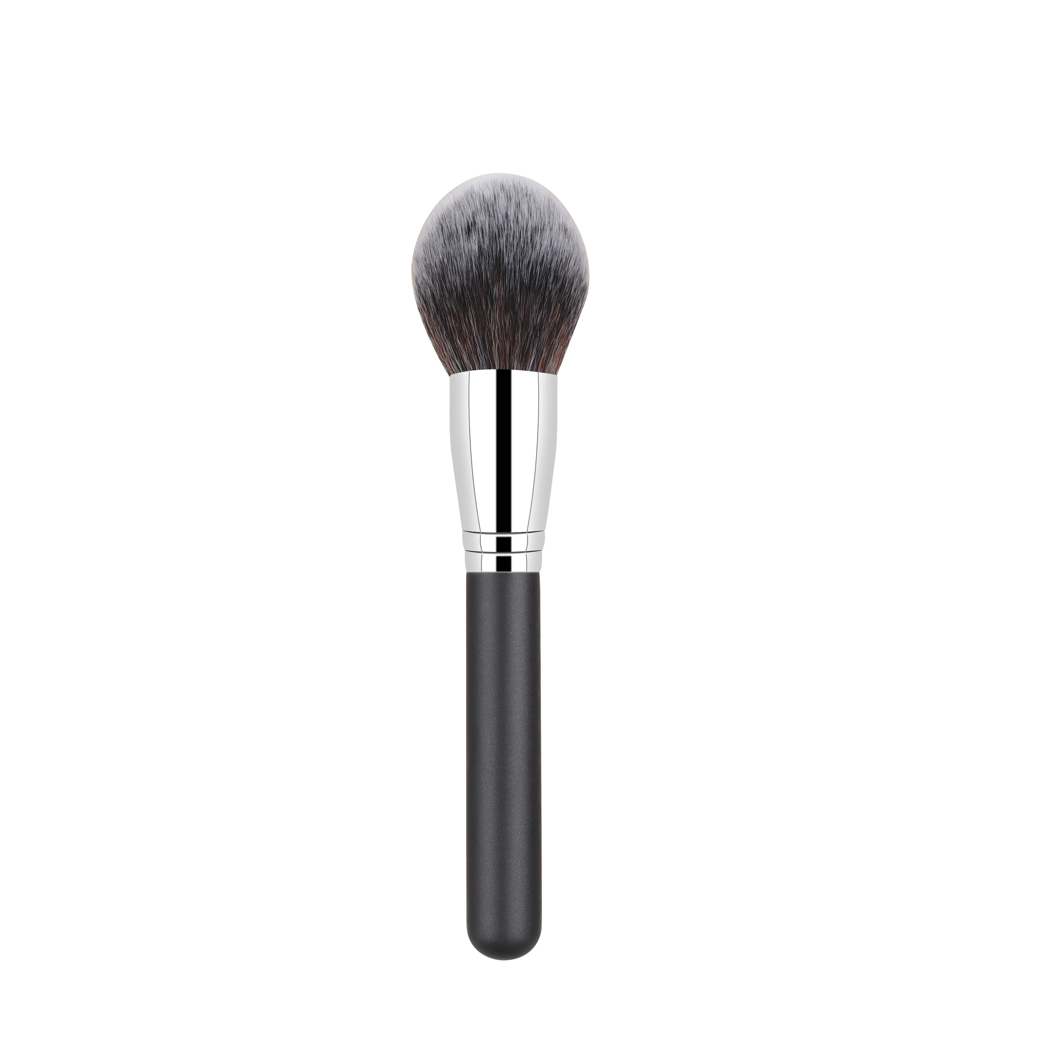 HMU High Quality Wood Handle Copper Ferrule Synthetic Powder Brush Black Single Makeup Essential Powder Brush