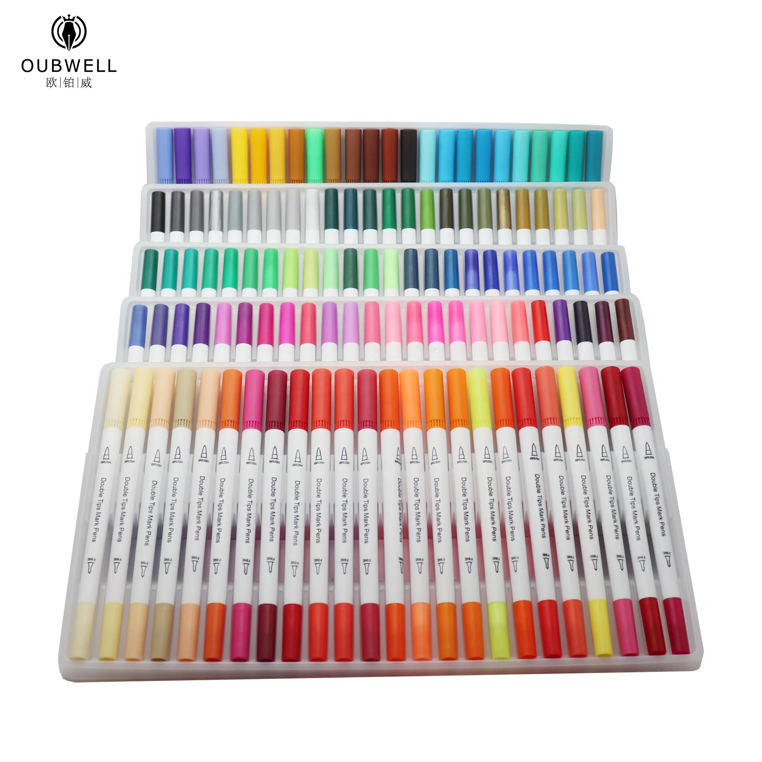 Двойной наконечник художественные маркеры двойная Кисть ручка художественная тонкая точка 72 цвета Акварельная ручка-Хайлайтер с индивидуальным логотипом