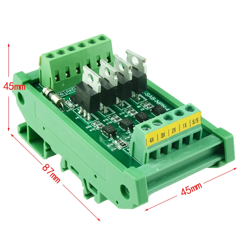 4 Channel Single Chip Microcomputer PLC Signal Amplifier Board Photocoupler Isolation Input 3.3-5V Output PNP