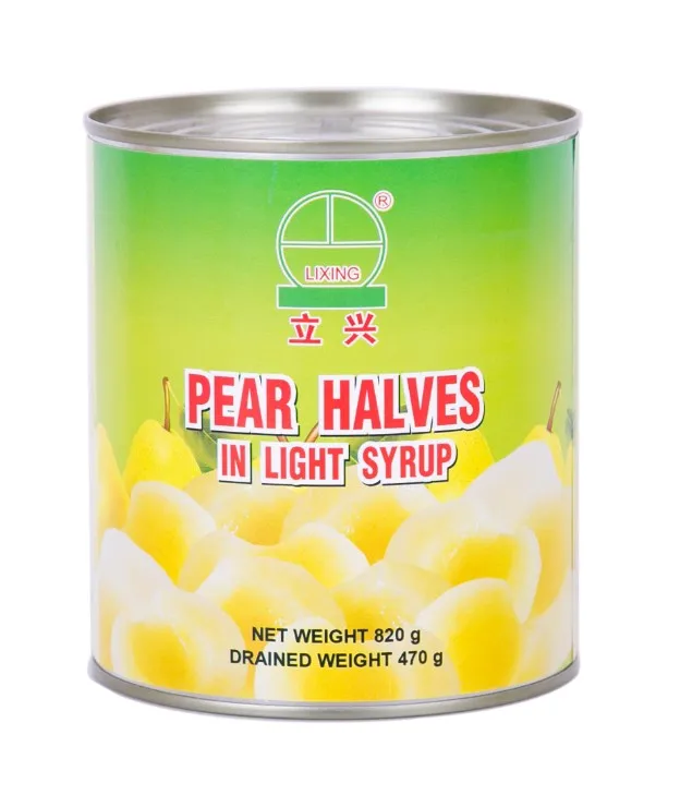 820g new China product canned pear halves in light syrup