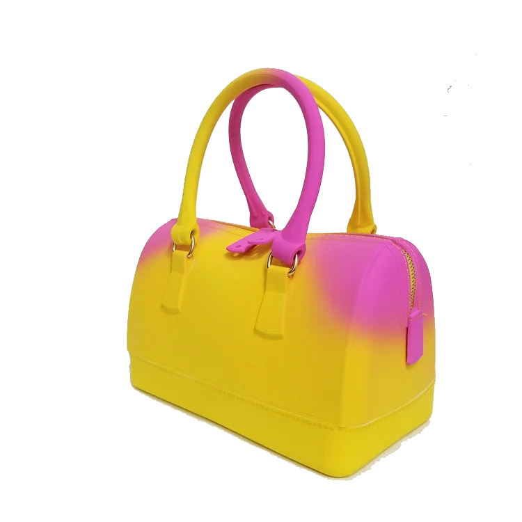 
TS9075 New Arrivals Ladies Fashion rainbow pillow jelly tote handbag colorful Jelly PVC shoulder bag summer jelly bags for women 