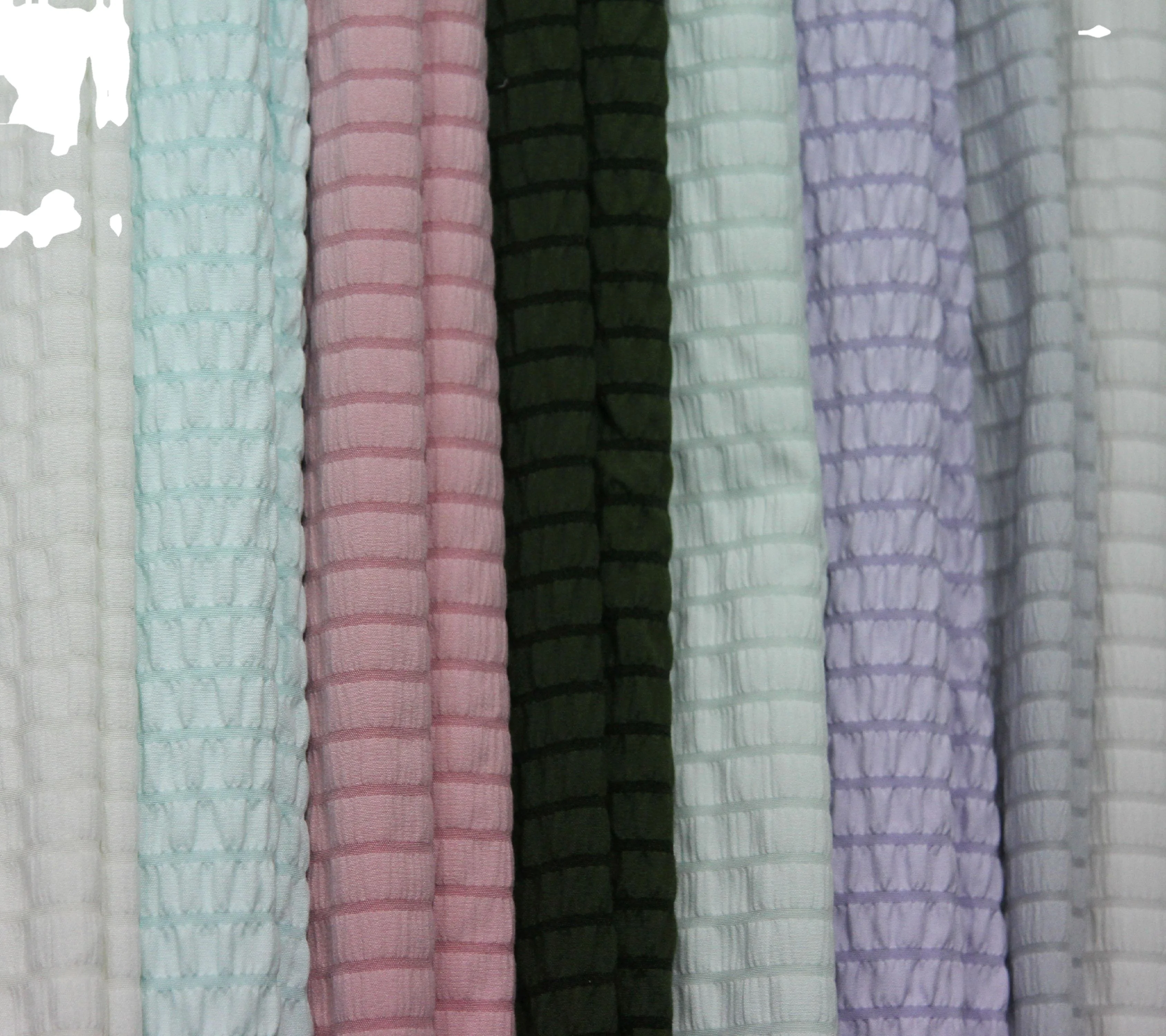 China 75*150D 100% polyester comfortable breathable elastic seersucker fabric for bed sheet,quilt cover, casual wear