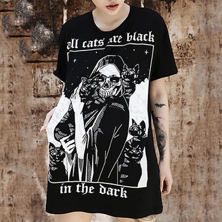 OEM Wholesale custom fashion street punk clothes high quality trend t-shirt summer clothing graphic printing punk clothing