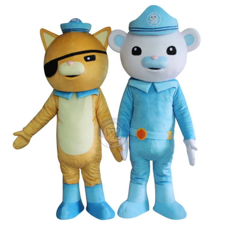 Qiman Custom Adult Size Bear and Cat Plush Animal Cartoon Mascot Costume For Sale