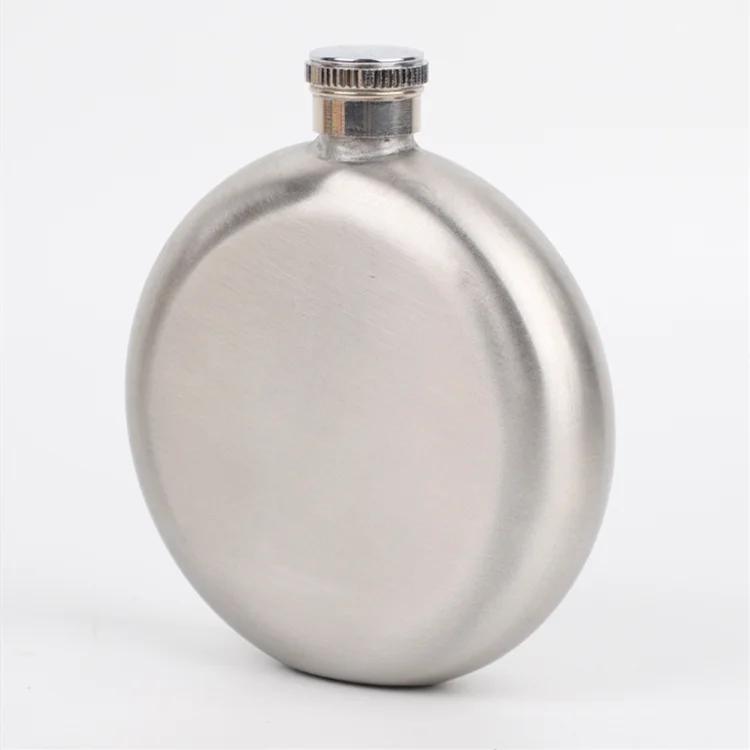 2021 New Design Single Wall Stainless Steel Round Wine Flask Bottle