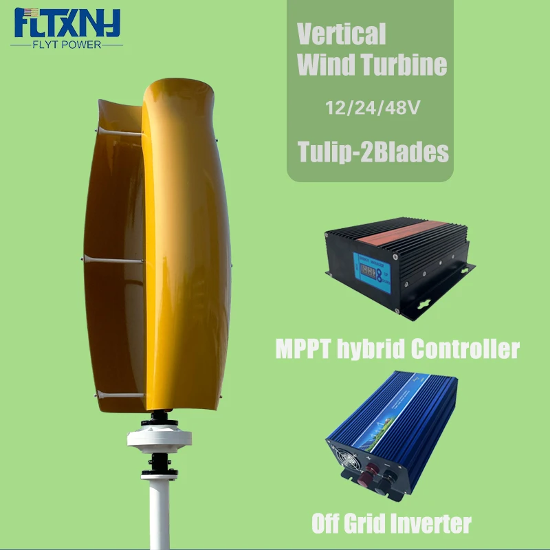 residential power light weight wind turbine power Roof Use Portable 1kw 2kw 3kw 5kw Wind Turbine Solar Panel Hybrid System