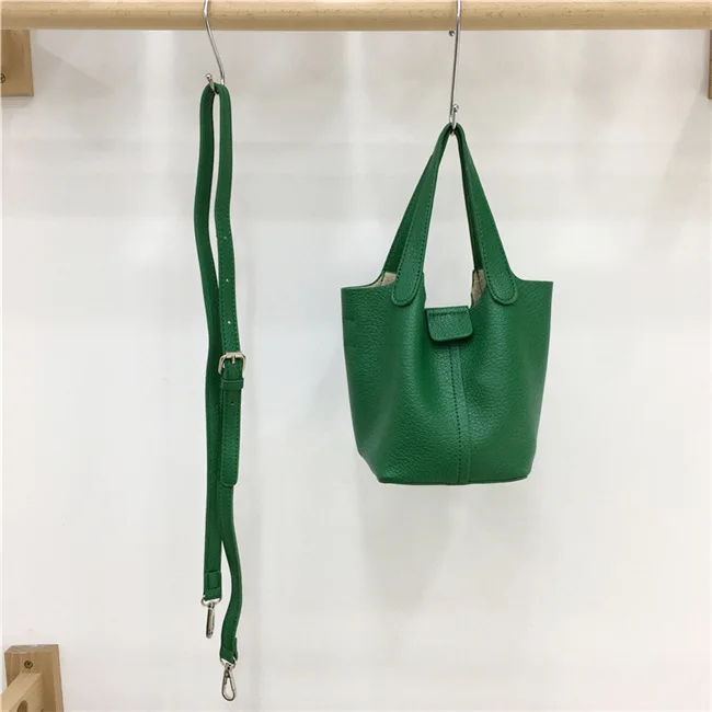 New casual and fashionable vegetable basket hand-held soft texture single shoulder crossbody bucket bag