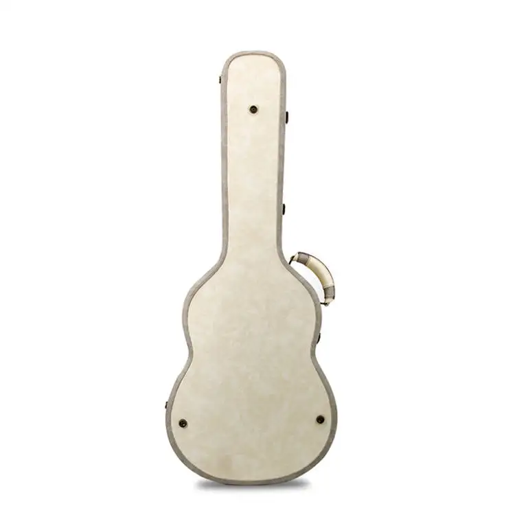 Hot sales Music Instrument Case Series Vintage Leather Oversized Convex Surface Waterproof Leather Acoustic Guitar Case