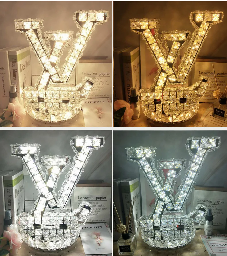 Hot Customized Sale Contemporary New Sublimation Table Lamp Modern Led Crystal Luxury Bedroom Lighting Portable Led Table Lamp