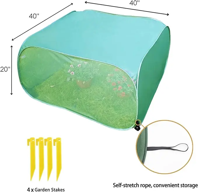 Mesh Plant Cover Windproof and Anti-UV Polyester Pop-up Screen Guard for Fruits Vegetables Seedlings Herbs