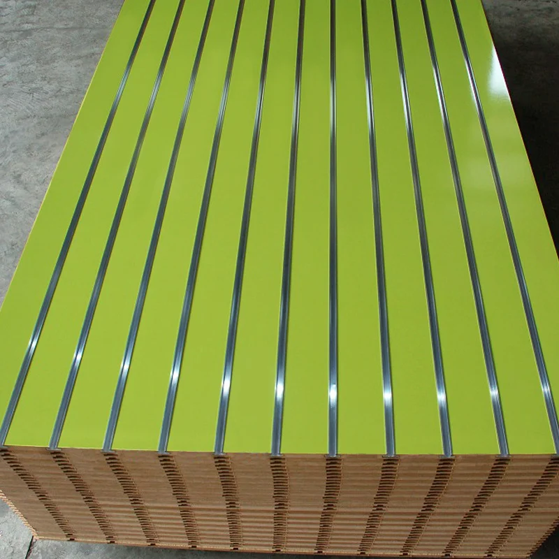 Silver Grey Slatwall MDF доска/15 мм 18 ПВХ поверхность слот настенная панель с металлическими крючками