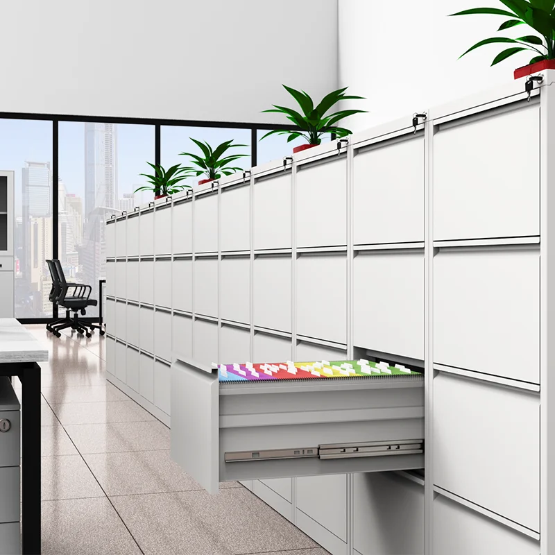Easy Assemble Office Steel 2 3 4 Drawer Hanging Filing Cabinet With Central Cam Lock