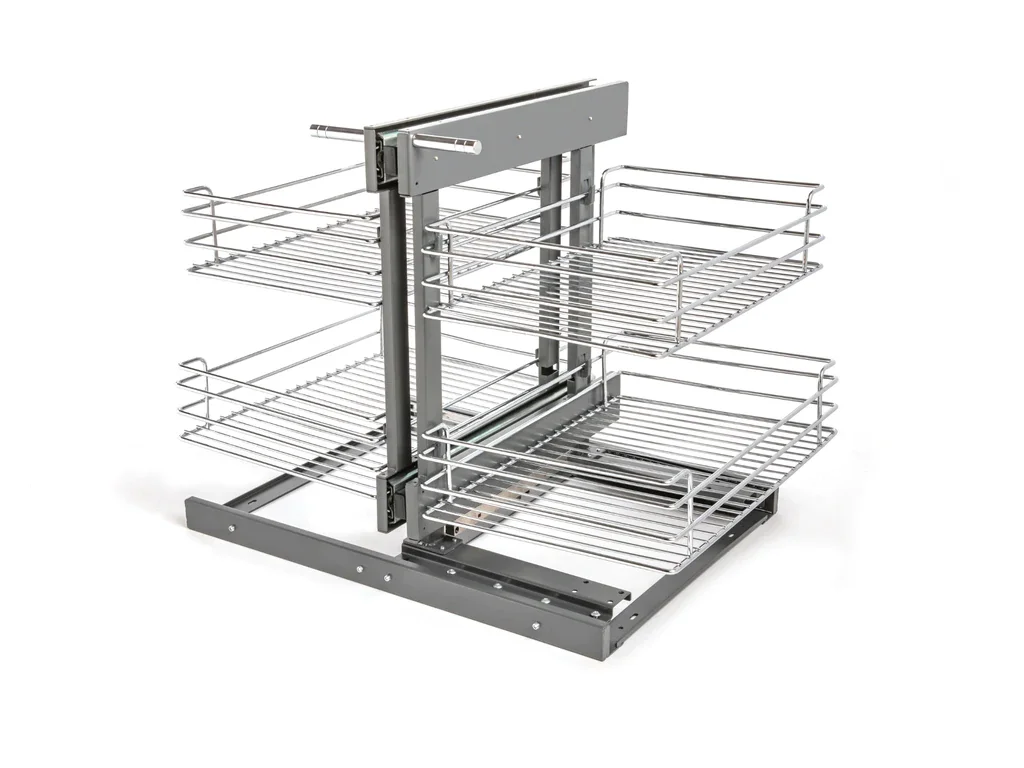 Luxury Modern Kitchen Life Solid Base and Soft-closing Runners Cabinet Magic Corner Storage Pull Out Basket Adjustable Baskets