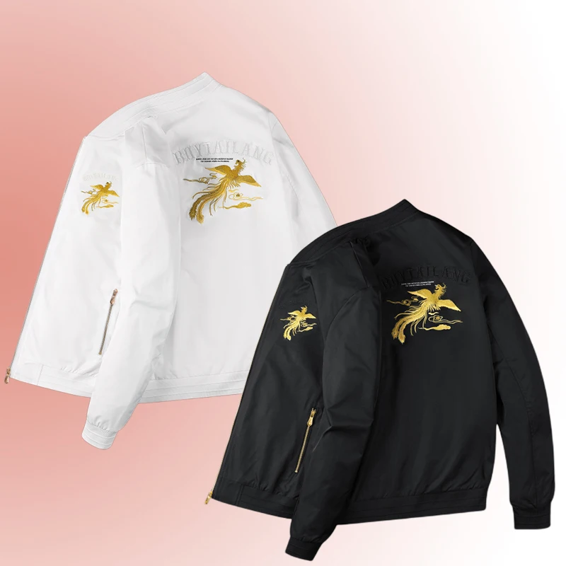 Low Moq Embroidered Jacket Men Loose Bomber Jacket Men Custom Embroidery Comfortable Jacket For Men