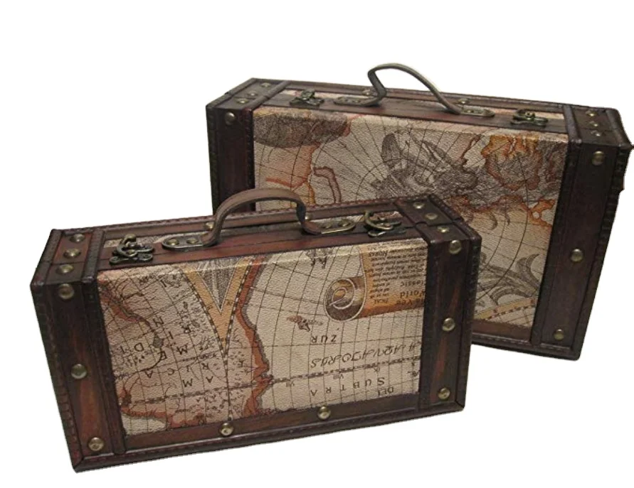 Hot-selling Decorative New Design 3 pcs Paper Suitcase Gift Boxes With handle