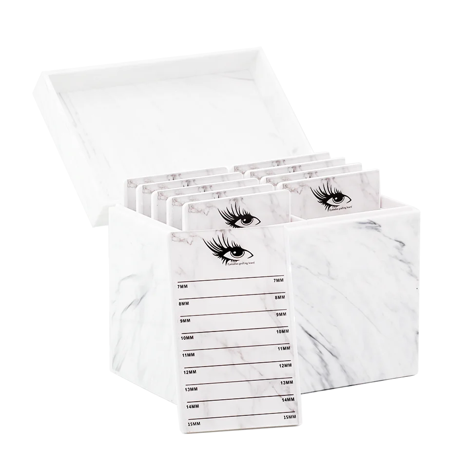 Individual Crystal Lash Tray Glass adhesive trays Eyelashes Extension Eyelash Glue Holder Tile Pal with box best Quality