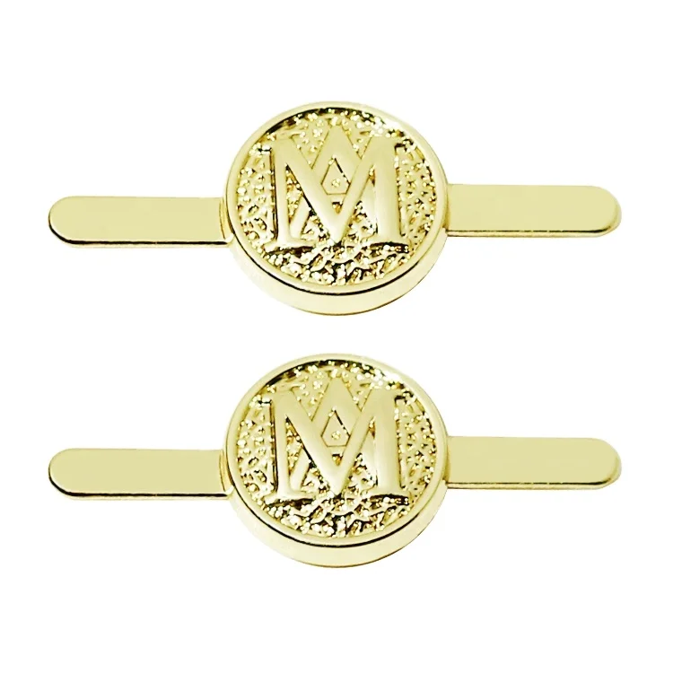 Custom round logo shoes gold tags zinc alloy mini bags accessory plate engraved letter metal label with prong