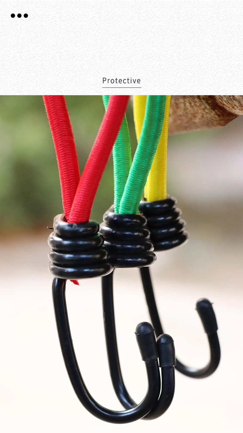 6mm Bungee Cord Hook, Heavy Duty Latex Elastic Straps Rope for Tarps, Tents, Camping Trucks Boat Bungee Cord