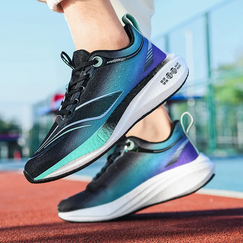 Wholesale Ultra Light Running Shoes New Rotating Button Lace Free Sports Shoes Breathable And Shock Absorbing Running Shoes