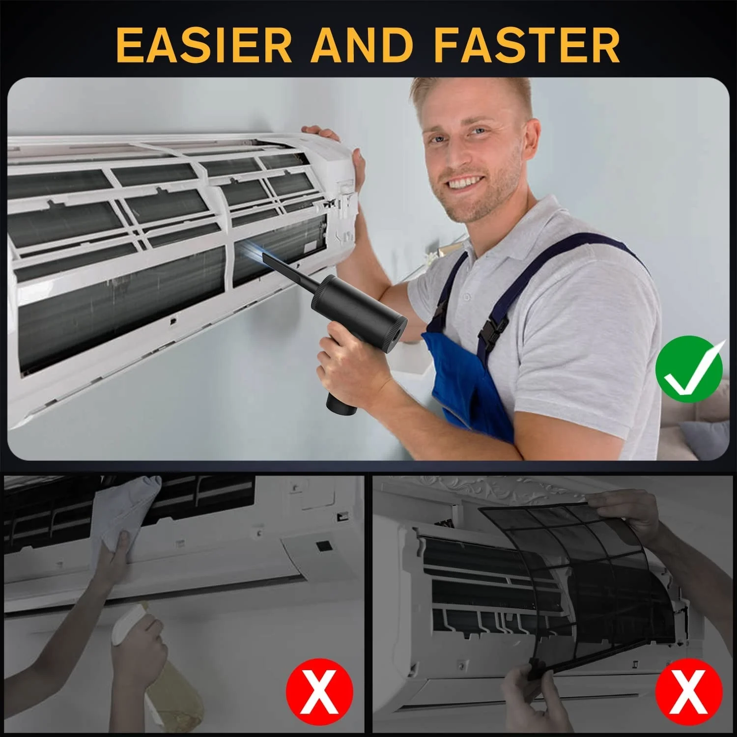 3 Gears Duster Spray Compressed Electric Air Blower 7500mAh Rechargeable PC Computer Duster Gun Portable Cordless Air Duster