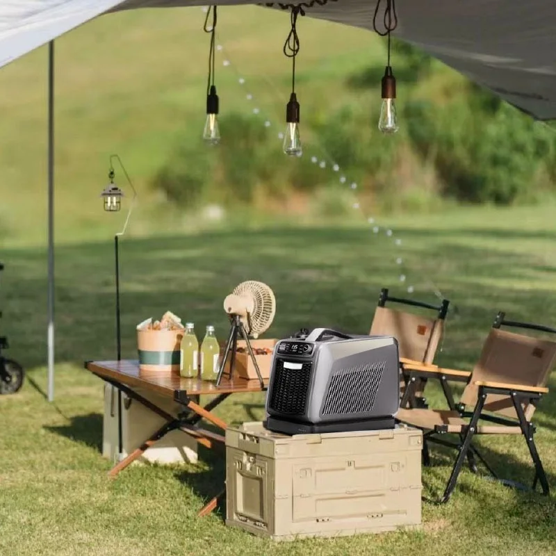 2023 Portable 110V 220V 12V 24V Outdoor Travel Mini Ac Dc Tent Air Conditioner Black Mini Aircon Portable For Outdoor