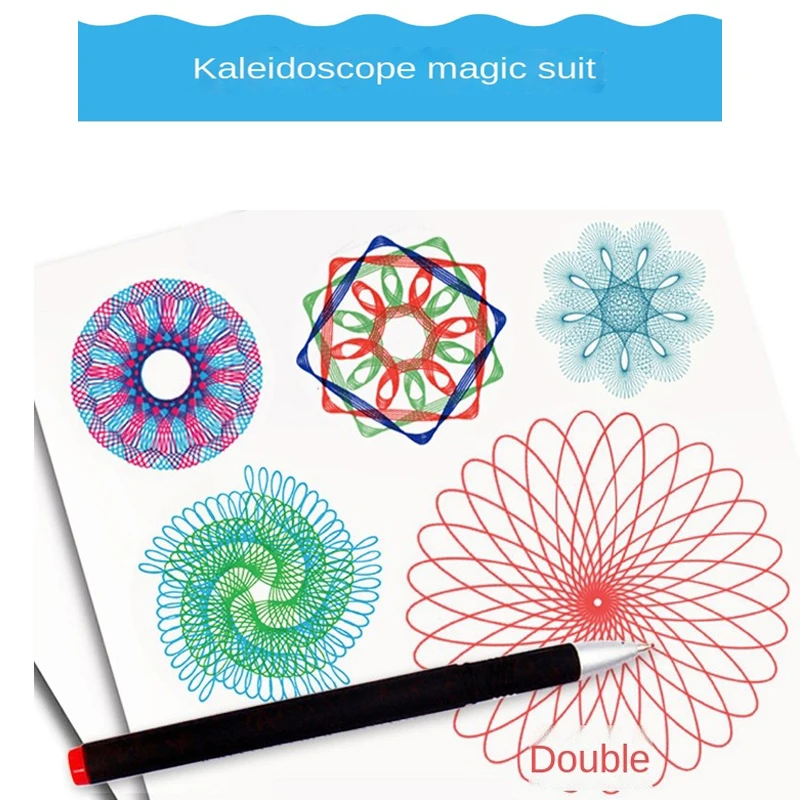 2023 Deluxe Spirograph Set Unisex Design Tin Interlocking Gears Wheels Educational Drawing New Spiral Flower Shape Paper Plastic