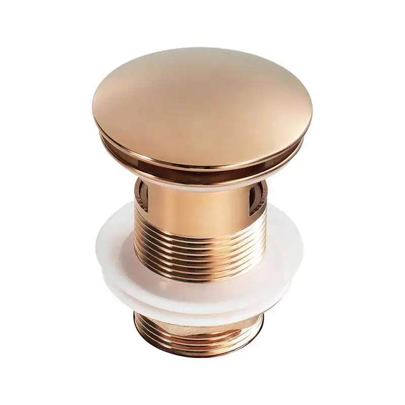 High Quality Rose Sprung Bathroom Sink Drain Waste Overflow Gold Click Clack Washbasin Tap with Hand Basin Easy Installation