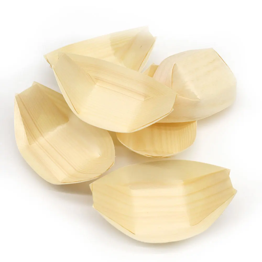 Disposable Wooden Boat Handicraft Takoyaki Plates