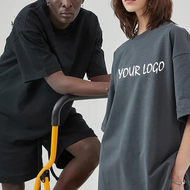 250g 100% Cotton Heavyweight Dropped Shoulder Unisex T Shirt Custom Logo Blank Plain Oversized Tshirt