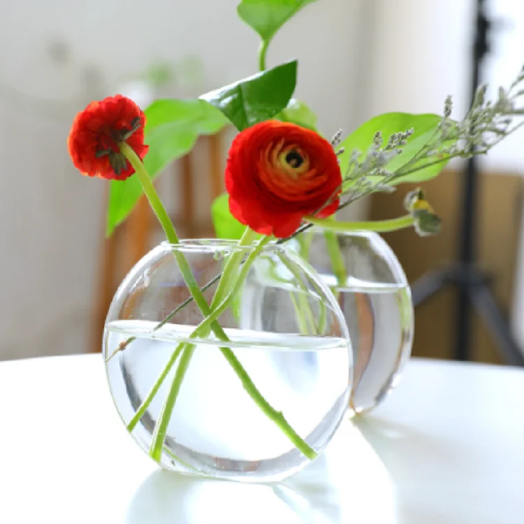 Wind wood art hydroponic green radish decoration glass vase living room home decoration office desktop decoration