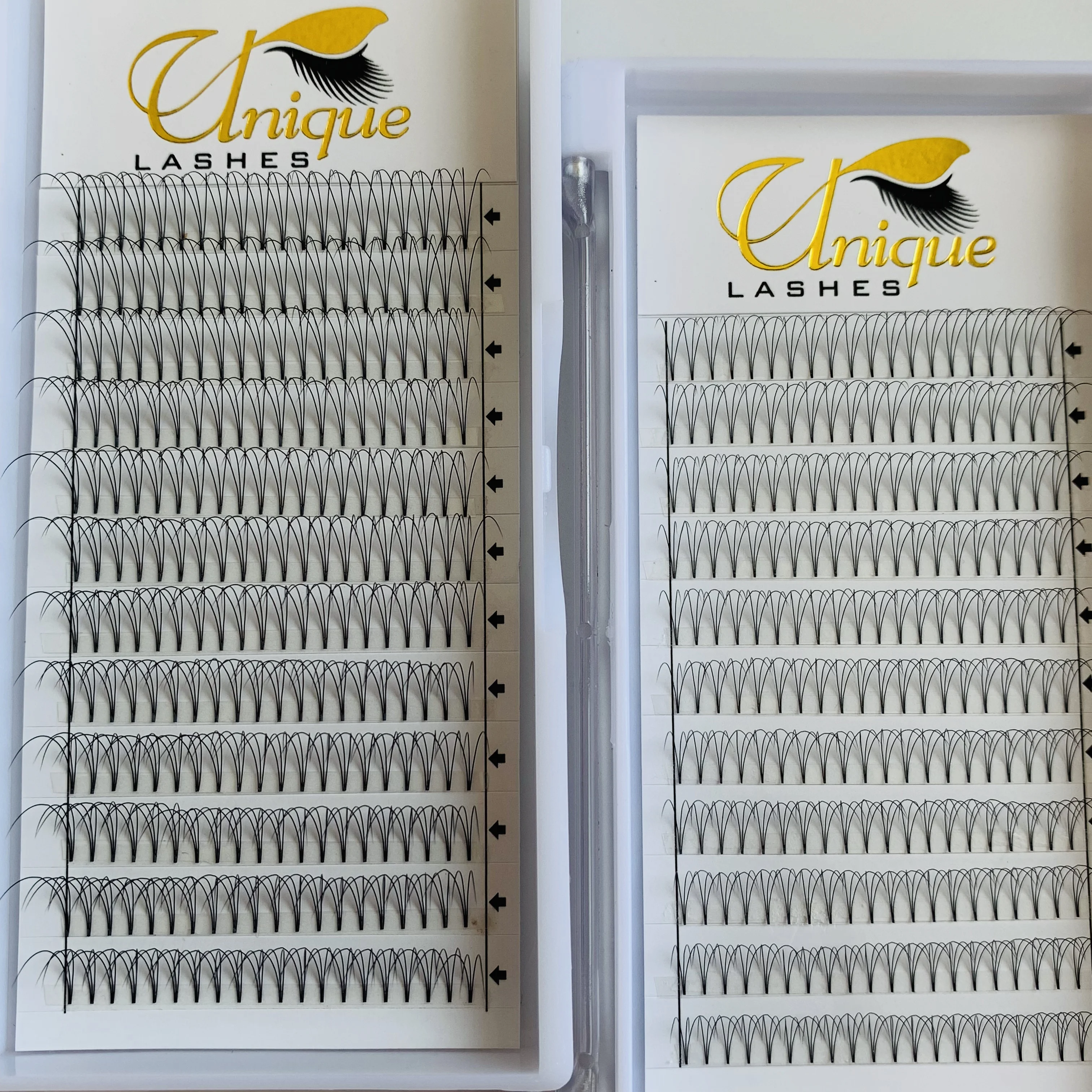 Wholesale pre made flare eyelashes 10d volume eyelash fans las extension trays promade volume