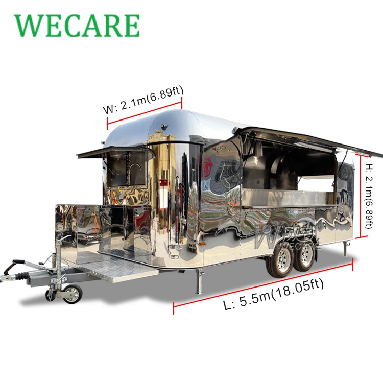 Wecare airstream фургон для еды мобильный кухонный прицеп пиццы полностью оборудованный ресторанный концессионный