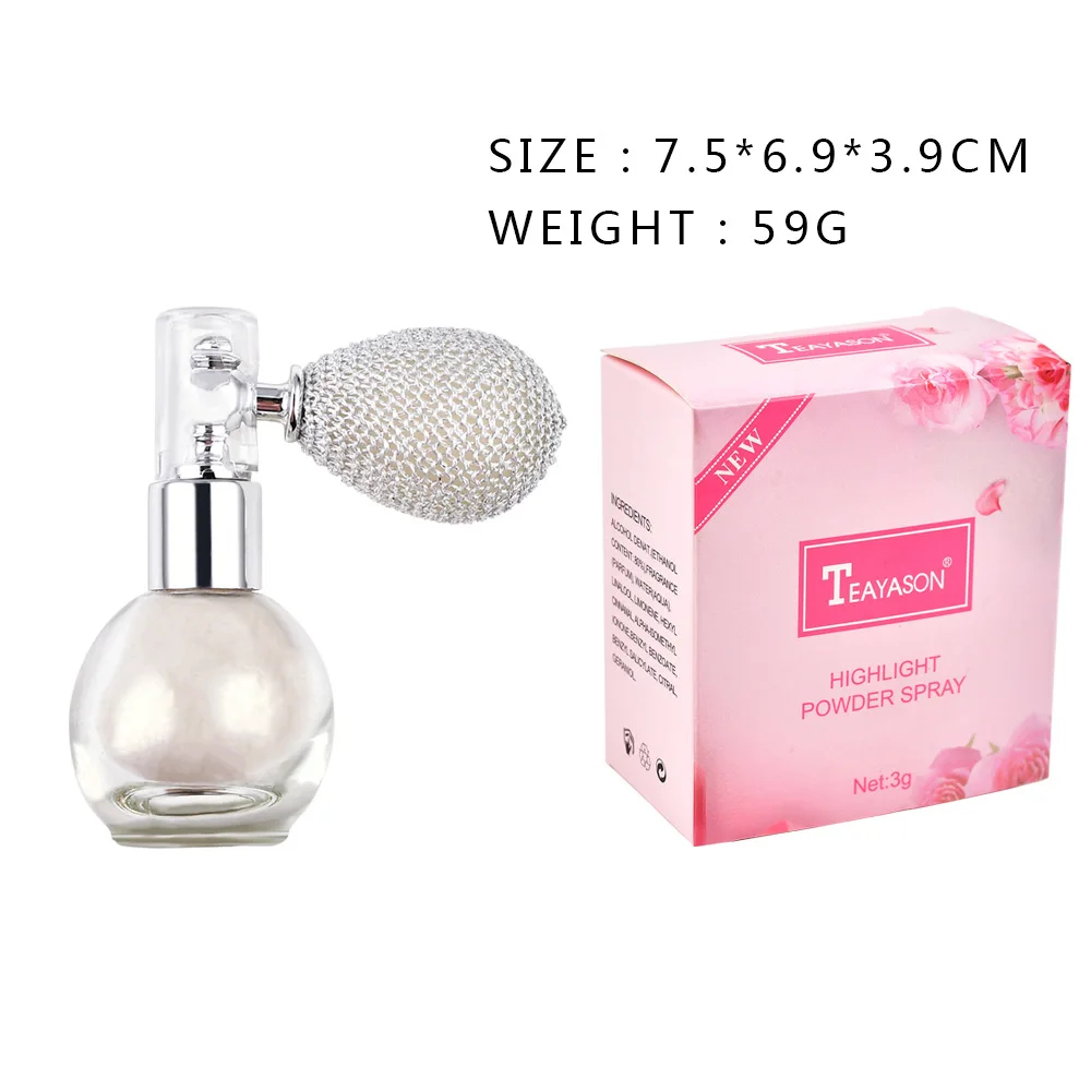 Spray brightening powder Body highlight powder OEM Factory store body/face glitter