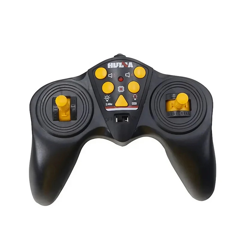 Huina 2 In 1 Led Lights 9CH Alloy Demo Simulation Electric RC Tractor Trailer Truck with Excavator Hobby Toy