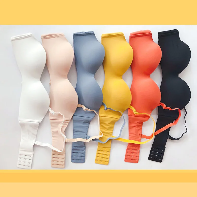 New Girls Half Cup Non Slip Silicone Bra Push Up Strapless Tube Bra