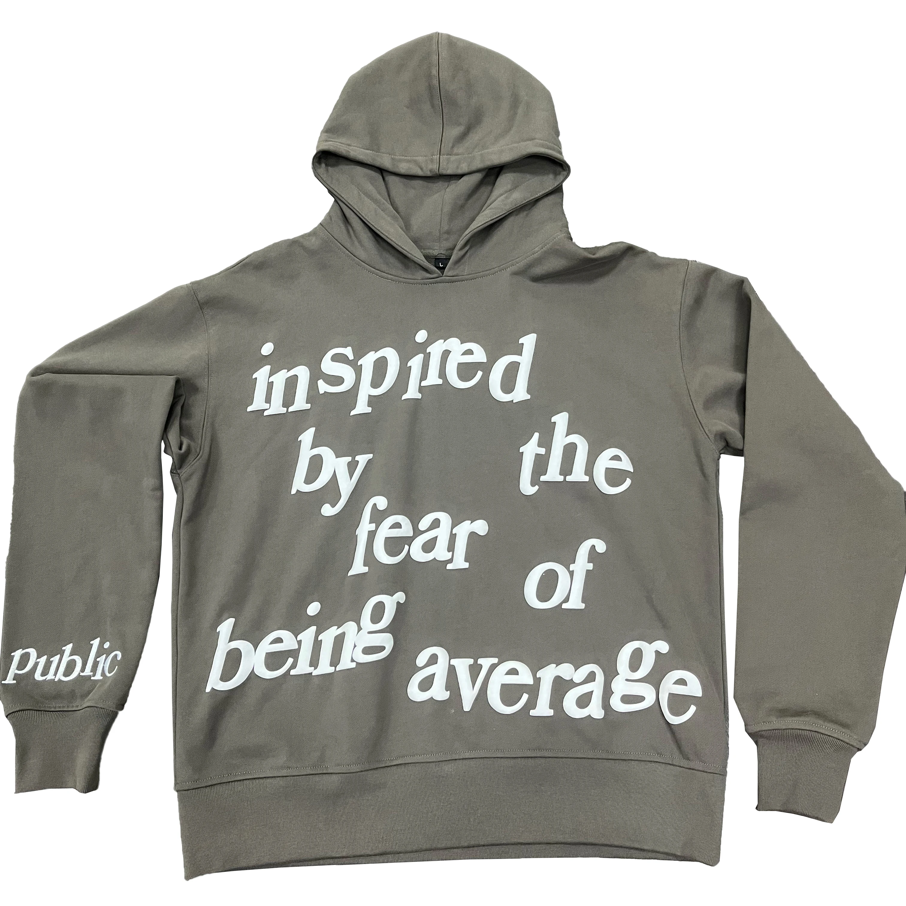 Unisex 100% Cotton Custom Puff Print Pullover Jumper 500gsm Heavyweight Thick Cropped Hoodies Streetwear Essentials Oversized