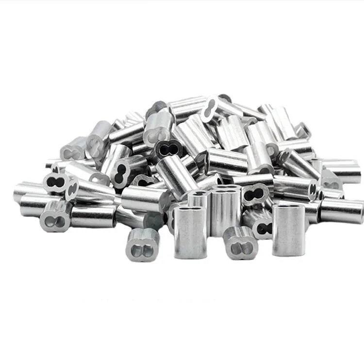 fishing double barrel crimp sleeves cable sleeve crimping tool terminal Tube Metal fiber protect sleeve aluminum brass