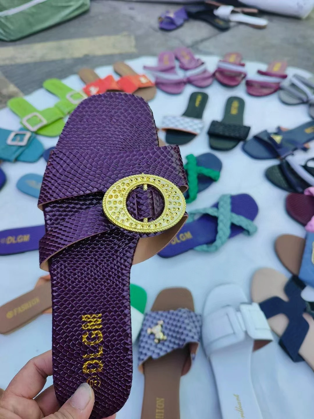 DF242 2024 Christmas SalesLadies Slippers Beach Summer Shoes sunborn women Flat Outdoor Shoes Female Casual Sandals