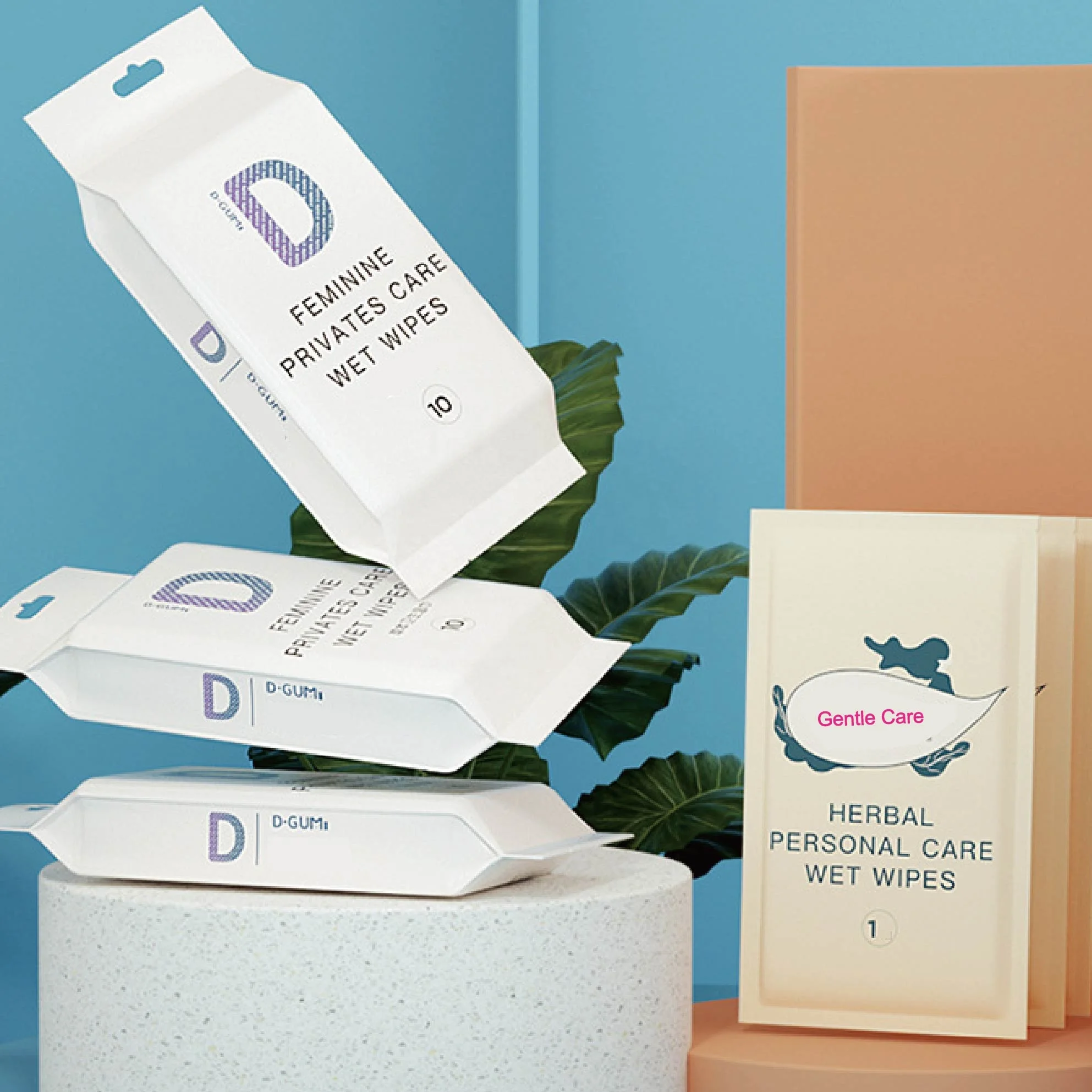 Vendingn Private Female Plastic Packaging For Wet Wash Ph Balanced Intimate Customized Vending Machine Feminine Wipes