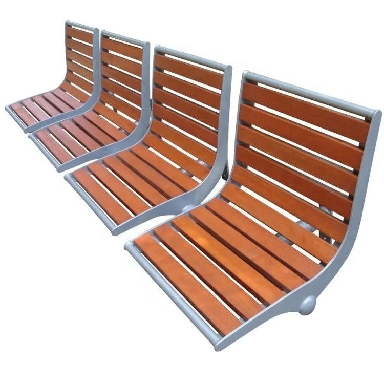4 seat size wall mount wood street outdoor bench