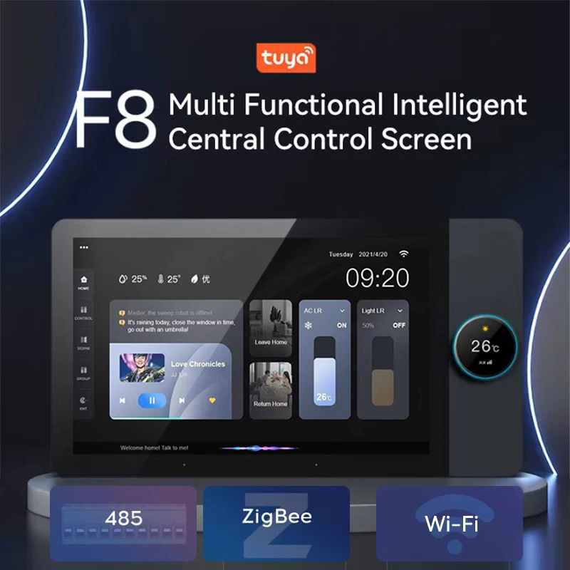 Tuya smart home система контроля доступа Wi-Fi и многофункциональный 8 дюймов сенсорный экран Zigbee концентратор шлюз в настенным кронштейном 2